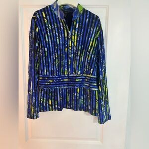 Weavz Blue and Yellow Striped Jacket